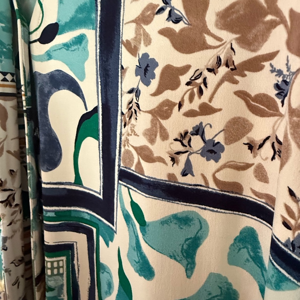 Beautiful Chico’s Patchwork Print Maxi Shirtdress… - image 2